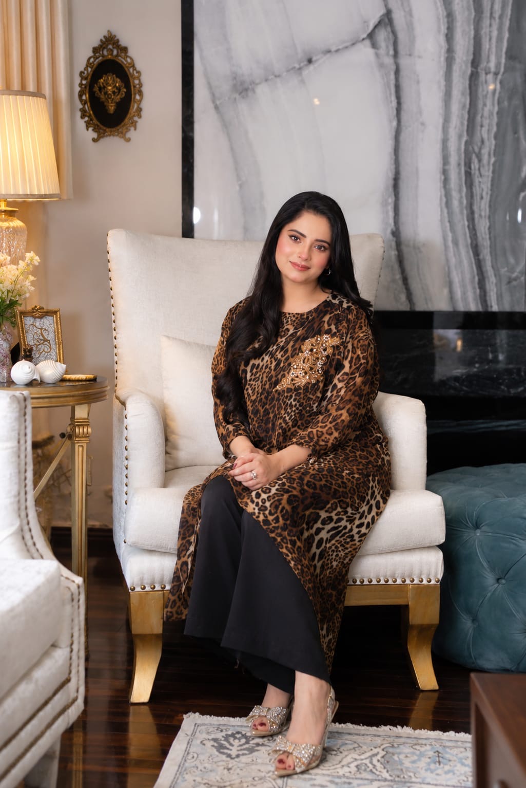 Wild Muse – Leopard Print Double Georgette Outfit
