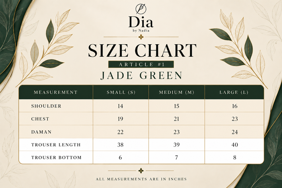 JADE size chart