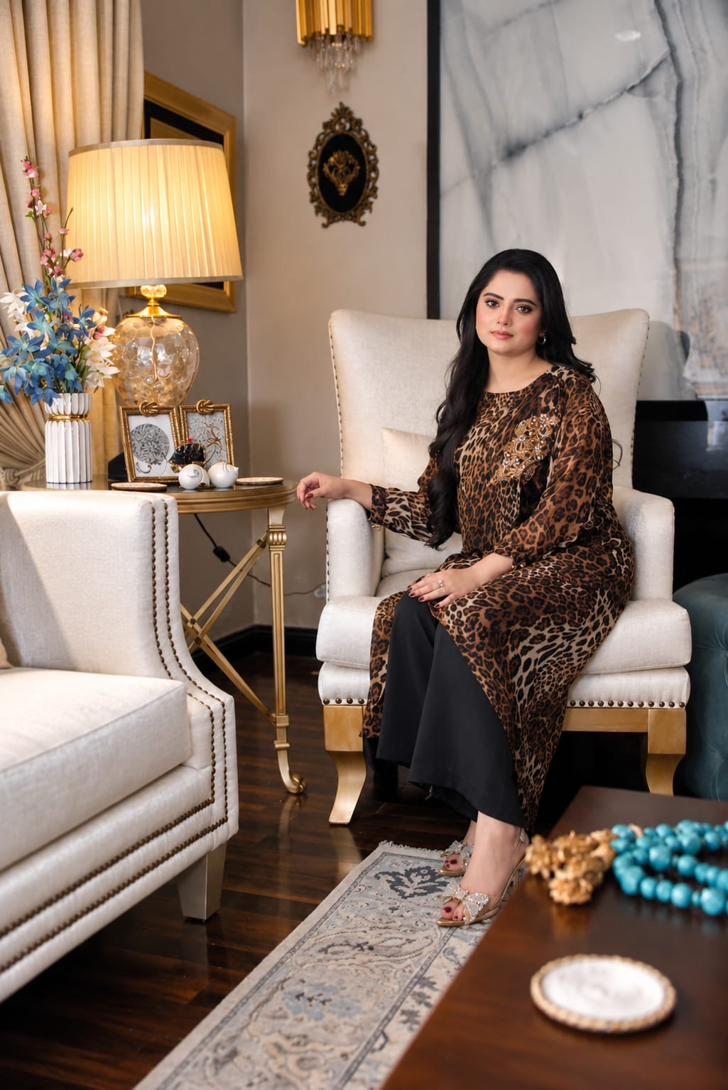 Wild Muse – Leopard Print Double Georgette Outfit